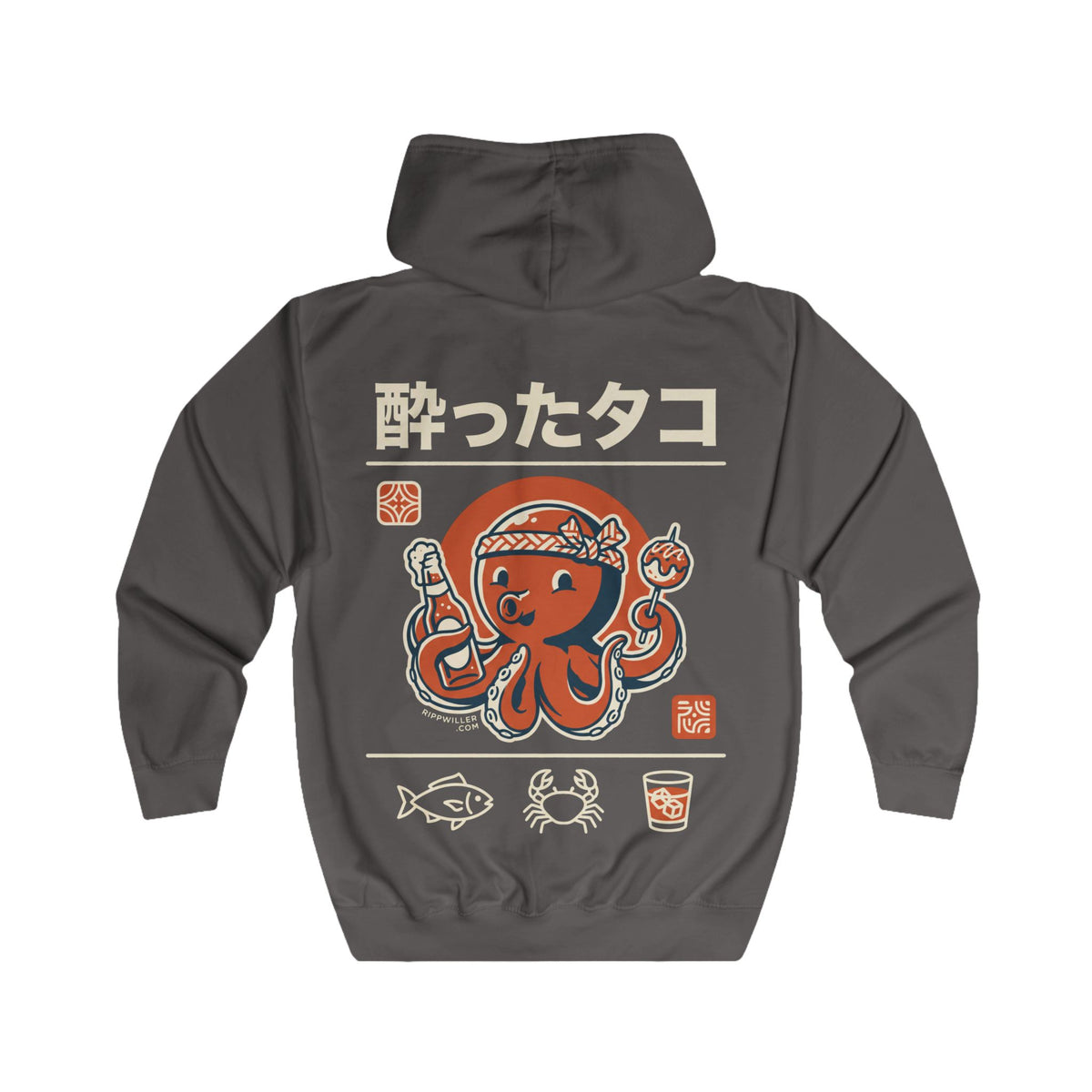 Rippwiller Drunken Octopus Night Zip Hoodie