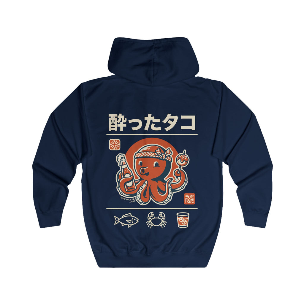 Rippwiller Drunken Octopus Night Zip Hoodie