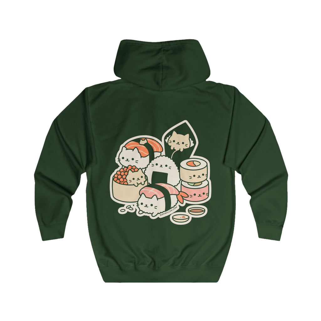Rippwiller Sushi Cats Night Zip Hoodie