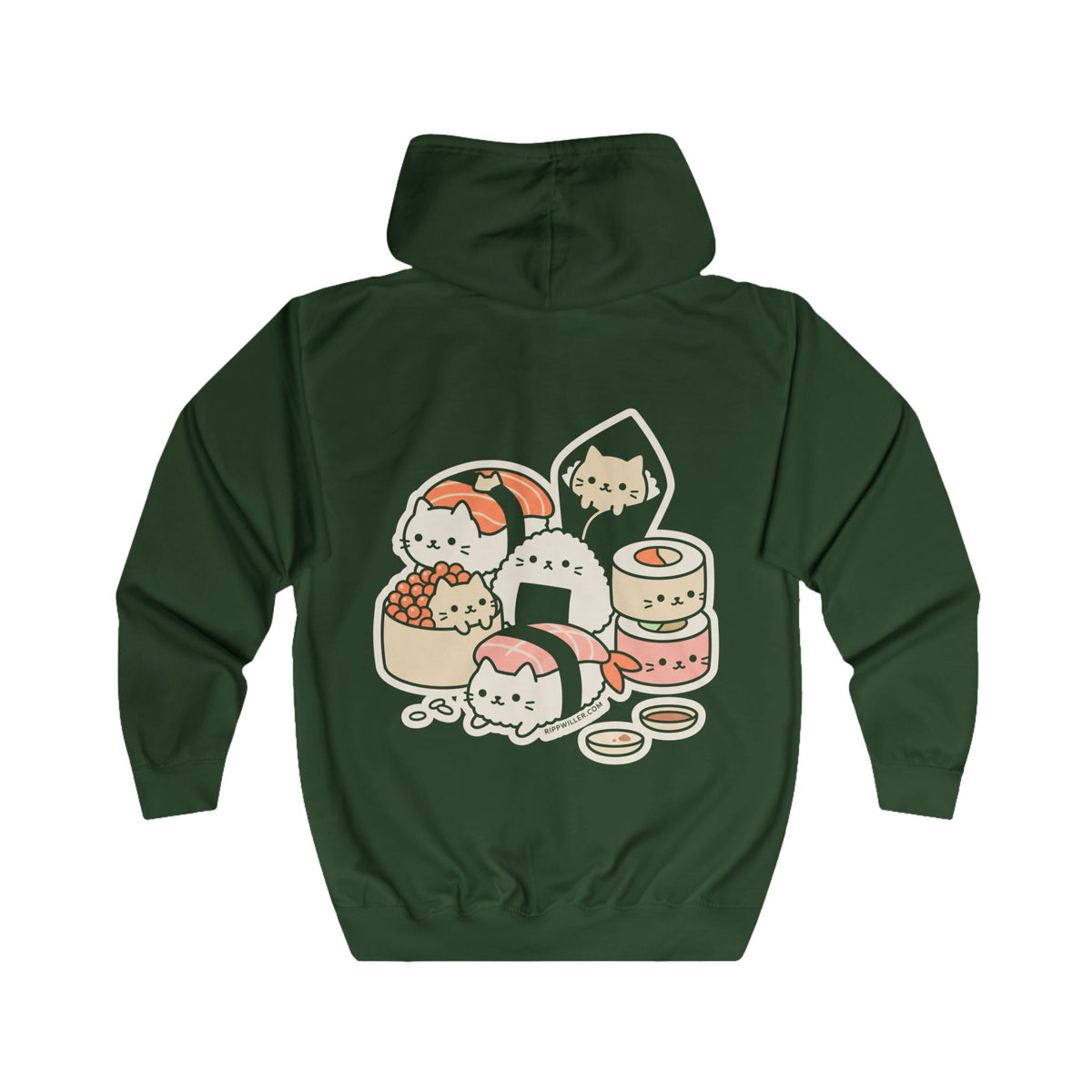 Rippwiller Sushi Cats Night Zip Hoodie