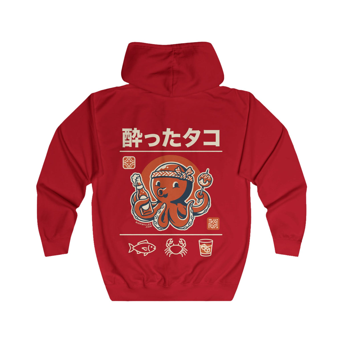 Rippwiller Drunken Octopus Night Zip Hoodie
