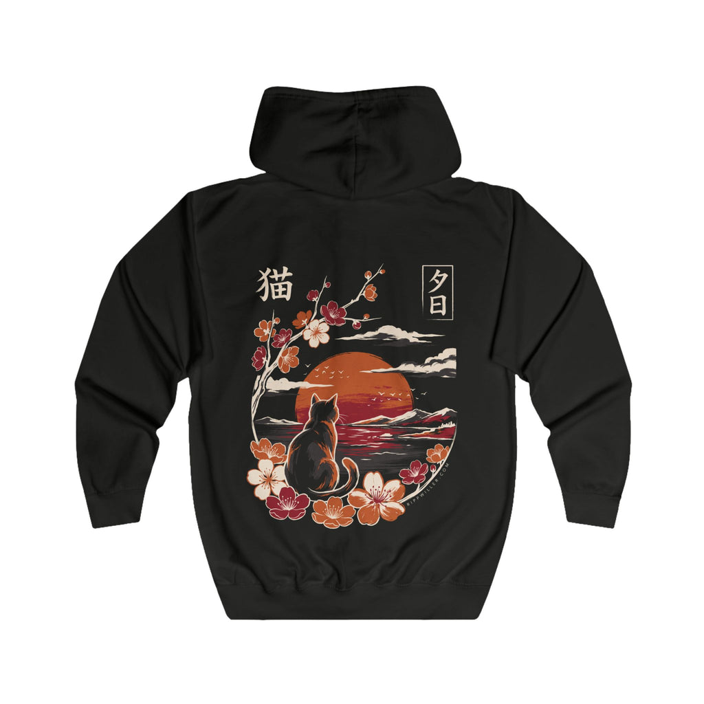 Rippwiller Evening Cat Night Zip Hoodie