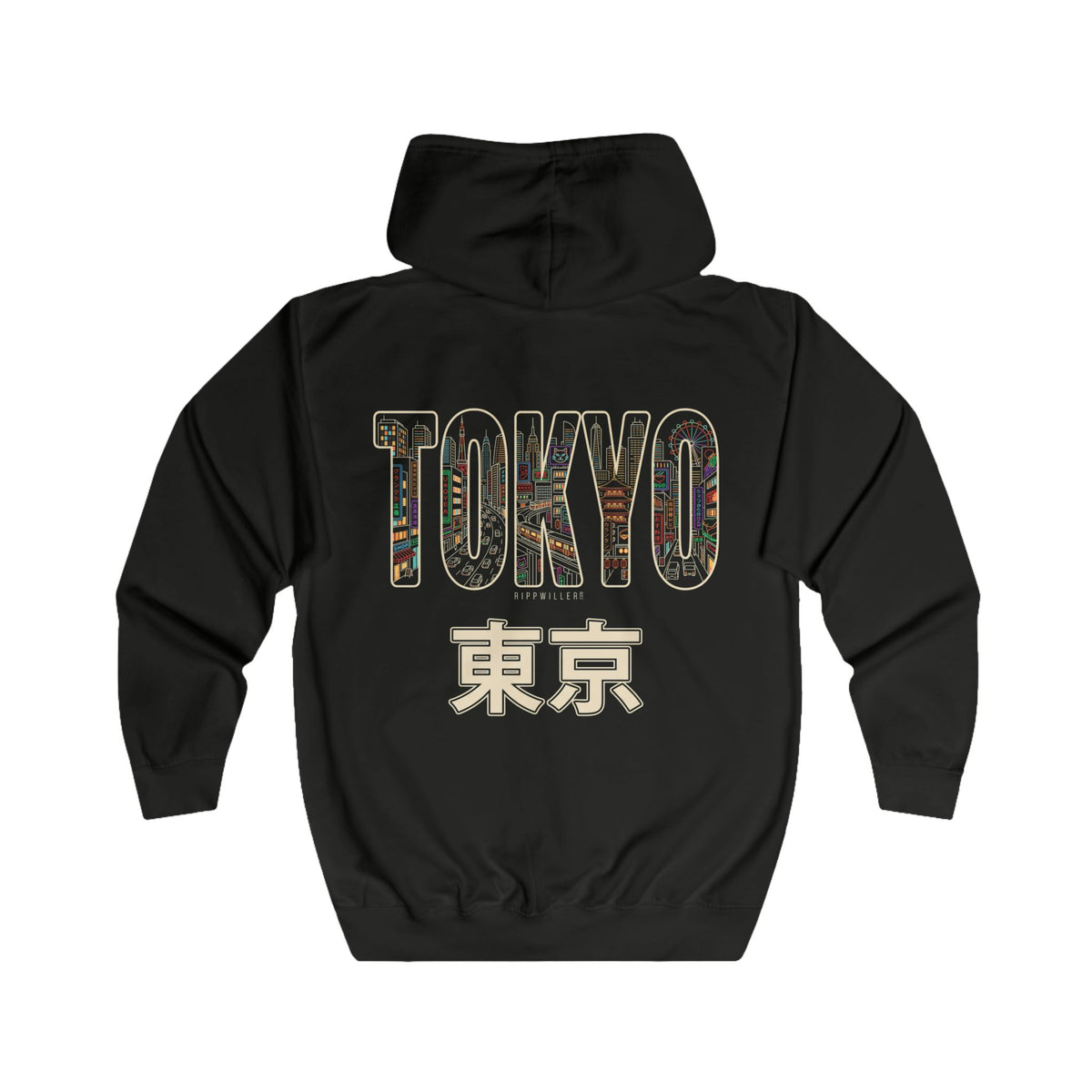 Rippwiller Tokyo Skyline Night Zip Hoodie