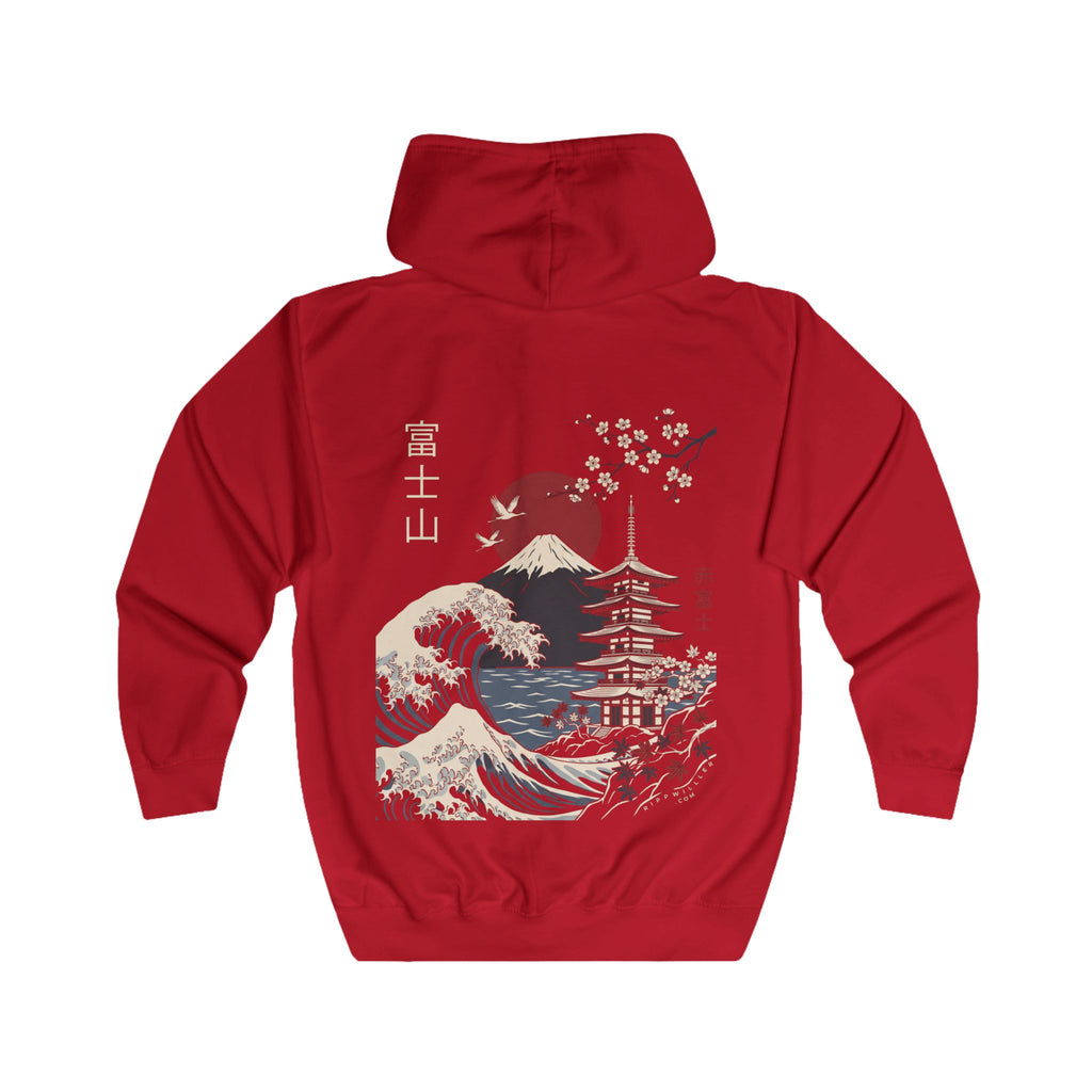 Rippwiller Red Fuji Night Zip Hoodie