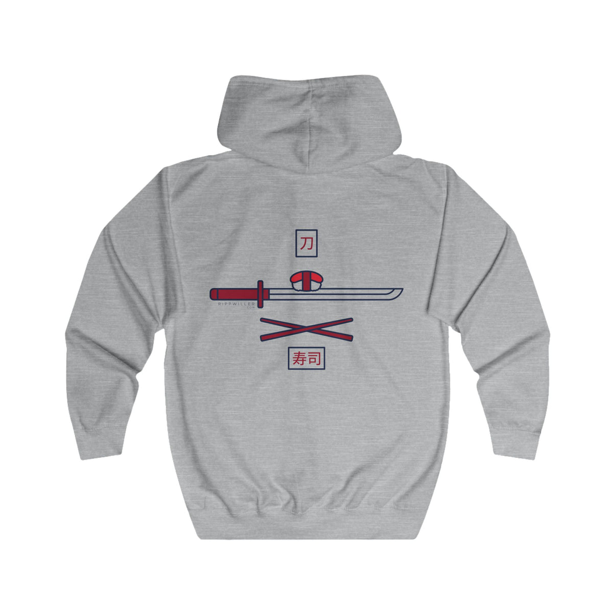 Rippwiller Swords and Sushi Zip Hoodie