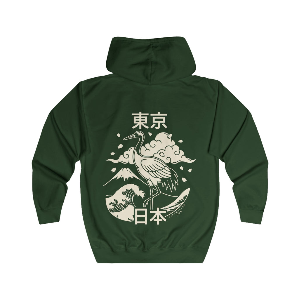 Rippwiller Tokyo Crane Night Zip Hoodie