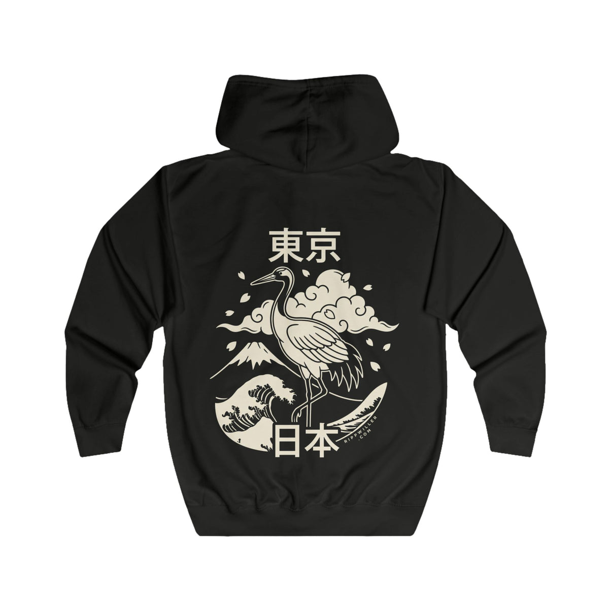 Rippwiller Tokyo Crane Night Zip Hoodie