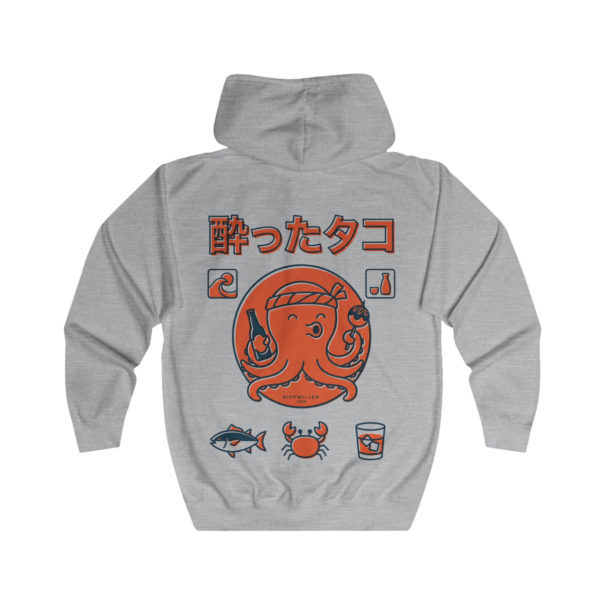 Rippwiller Drunken Octopus Zip Hoodie