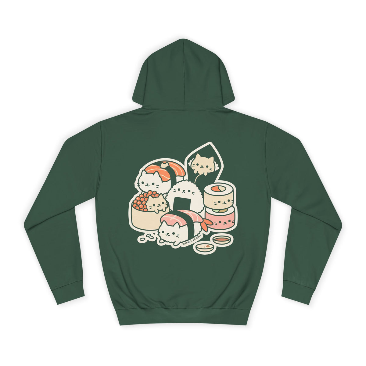 Rippwiller Sushi Cats Night Hoodie