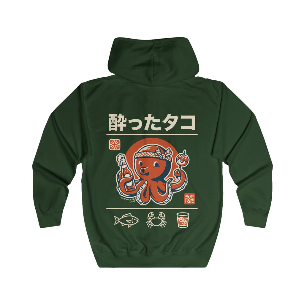 Rippwiller Drunken Octopus Night Zip Hoodie