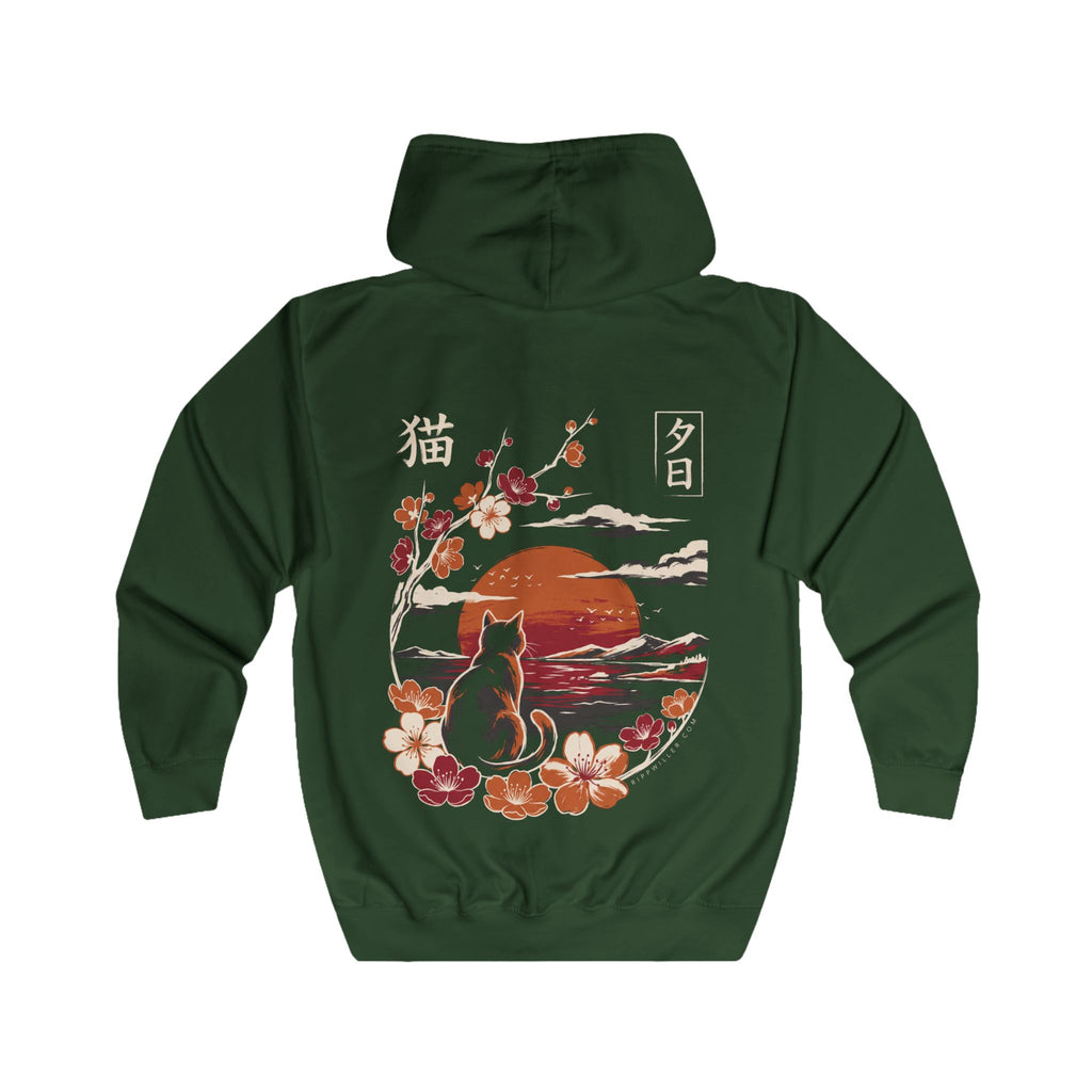 Rippwiller Evening Cat Night Zip Hoodie
