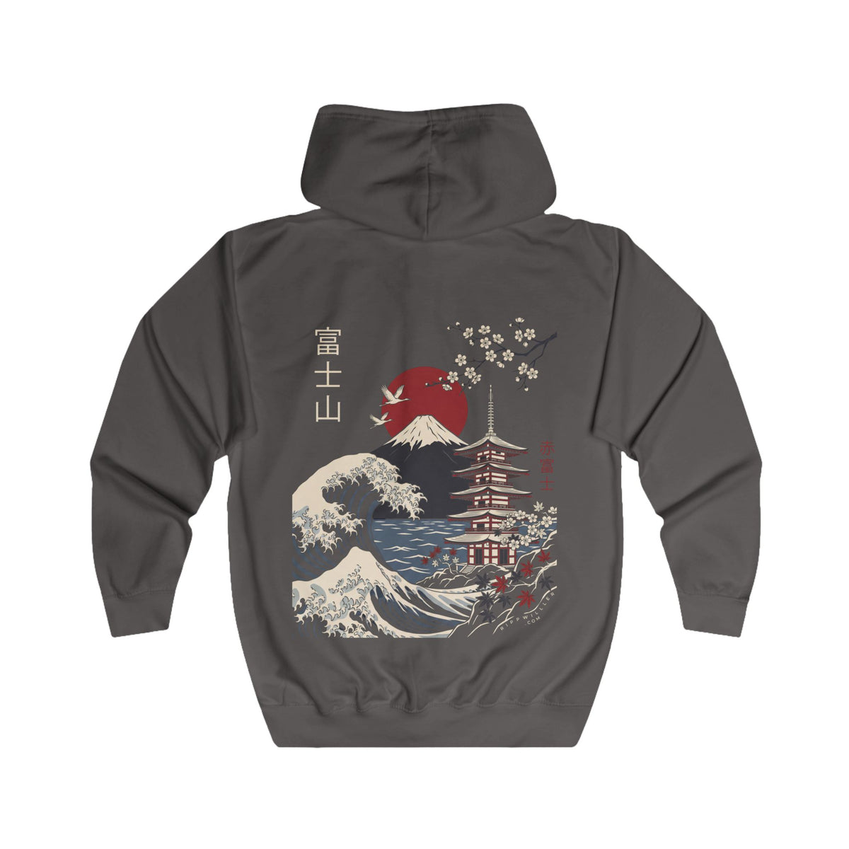 Rippwiller Red Fuji Night Zip Hoodie