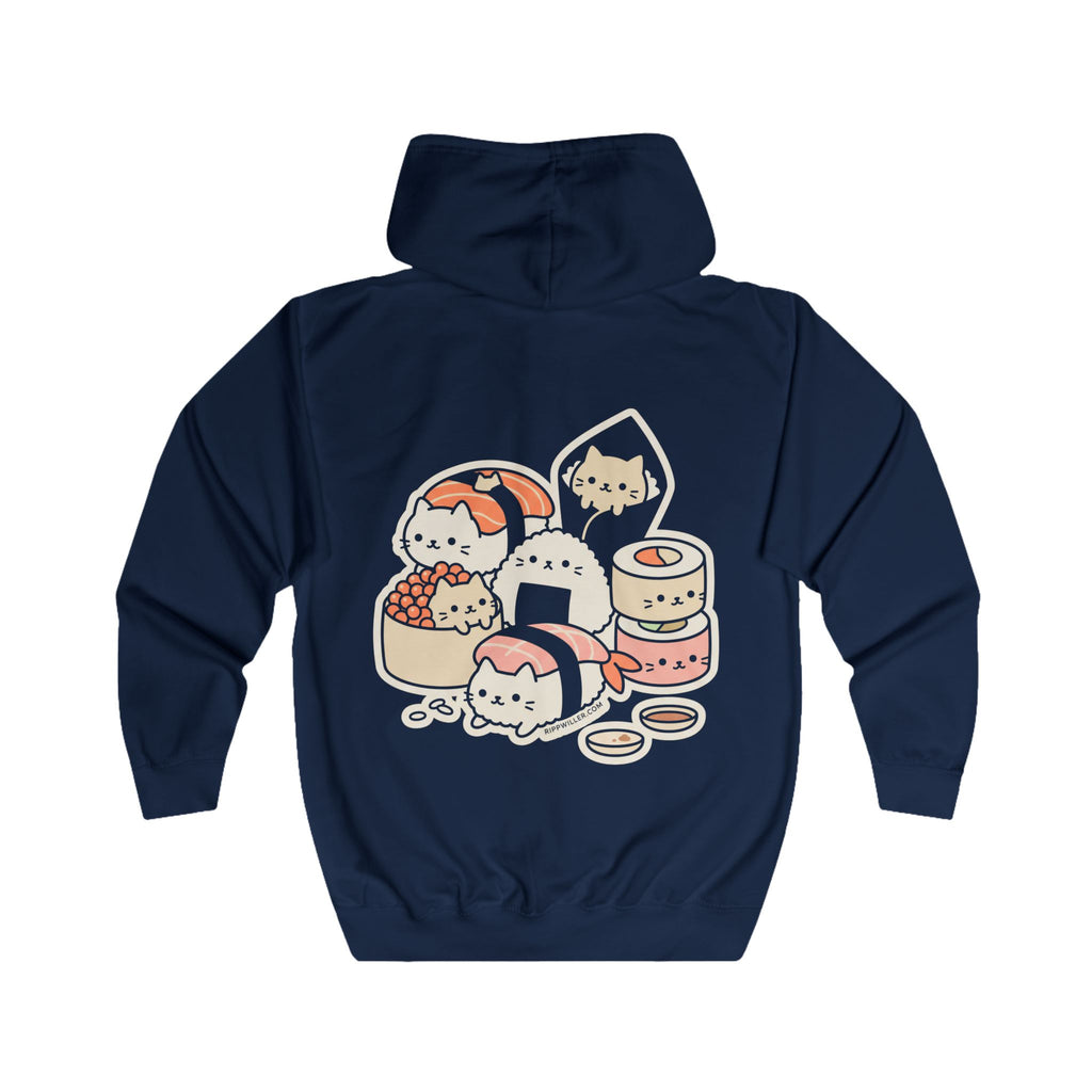 Rippwiller Sushi Cats Night Zip Hoodie
