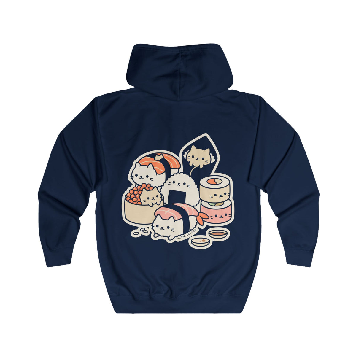 Rippwiller Sushi Cats Night Zip Hoodie