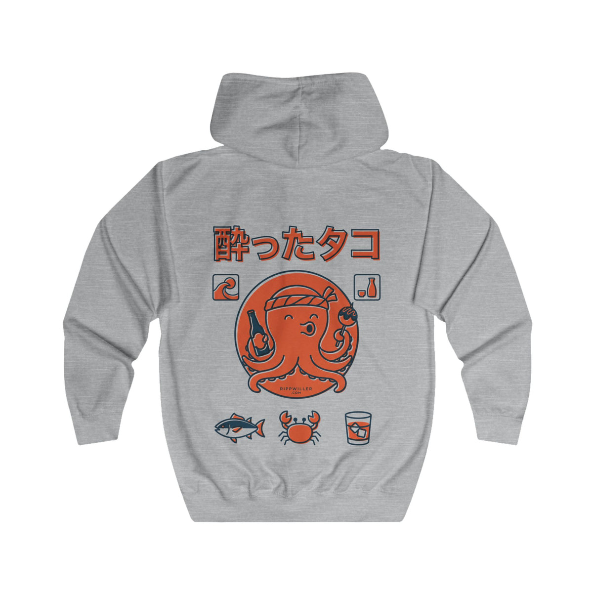 Rippwiller Drunken Octopus Zip Hoodie