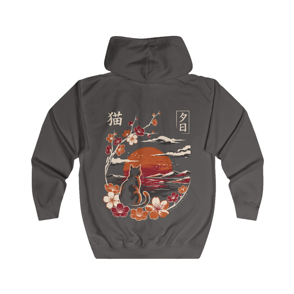 Rippwiller Evening Cat Night Zip Hoodie