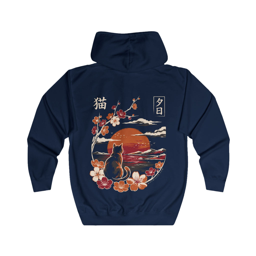 Rippwiller Evening Cat Night Zip Hoodie
