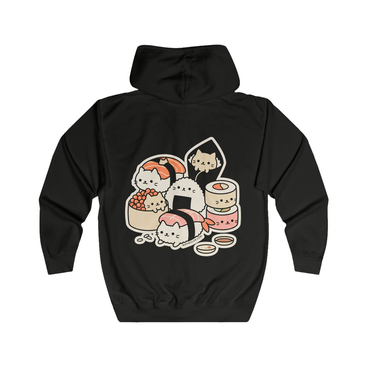 Rippwiller Sushi Cats Night Zip Hoodie
